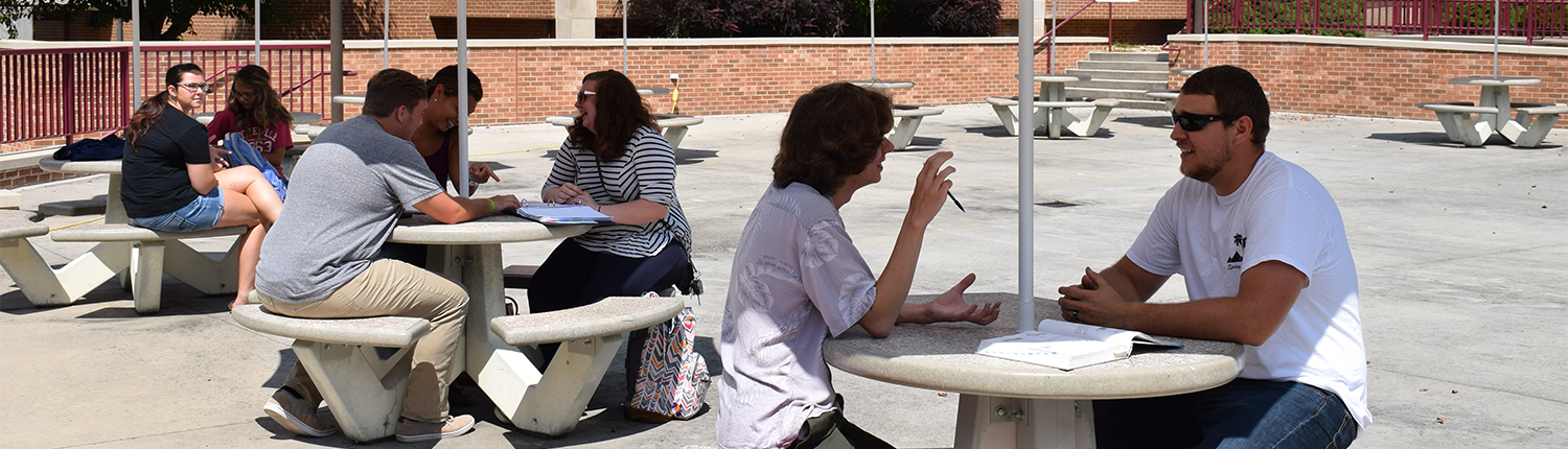 Students on the Quad Patio on WCC Campus