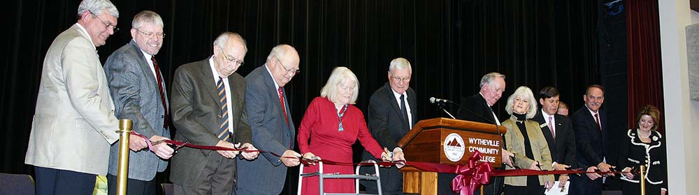 Ribbon cutting for Counts Stage and Snyder Auditorium