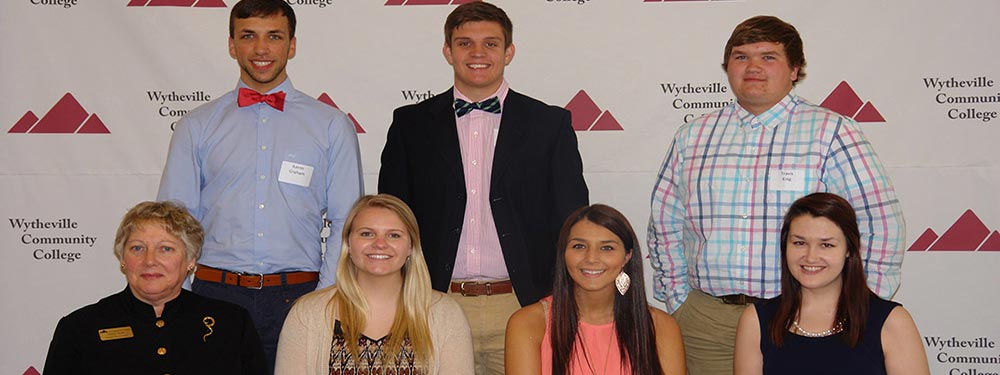 Wythe-Bland scholarship recipients with foundation board member
